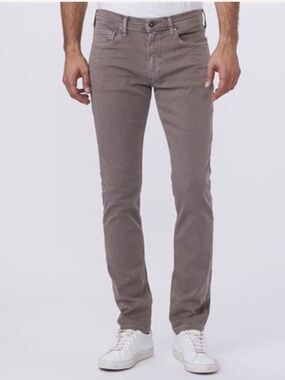🌿🤎 PAIGE Lennox Vintage Slim Straight Jeans Toasted Spice (Taupe) 31x32 EUC